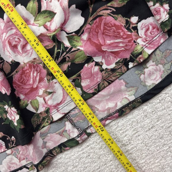 Faith and Joy Los Angeles Women's 3X Floral Roses AOP Lace Yoke Knit Top Blouse - Picture 8 of 11